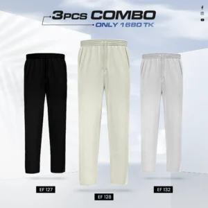 Triple Cotton Trouser Combo - (Black, Cream & Ash) - EF127/128/132