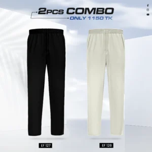 Double Cotton Trouser Combo - (Black & Cream) - EF127/128