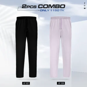 Double Cotton Trouser Combo - (Black & Light Purple) - EF127/129