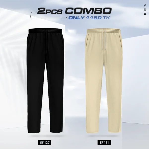 Double Cotton Trouser Combo - (Black & Tan) - EF127/131