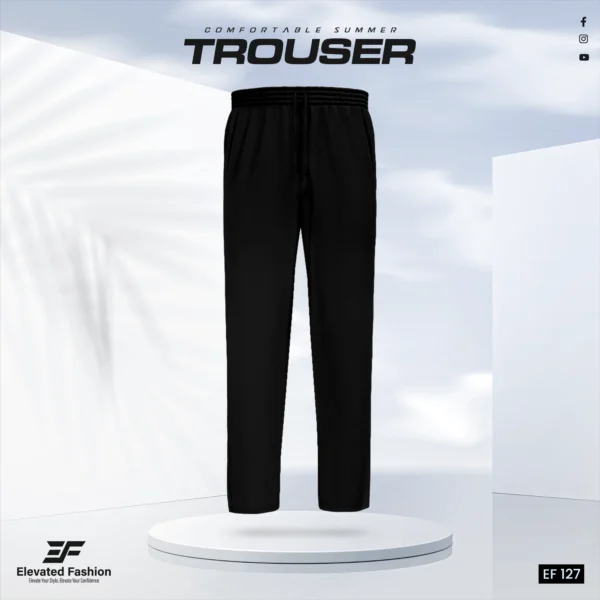 Premium Cotton Trouser- (Black) - EF127