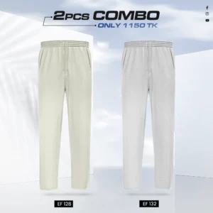 Double Cotton Trouser Combo - (Cream & Ash) - EF128/132
