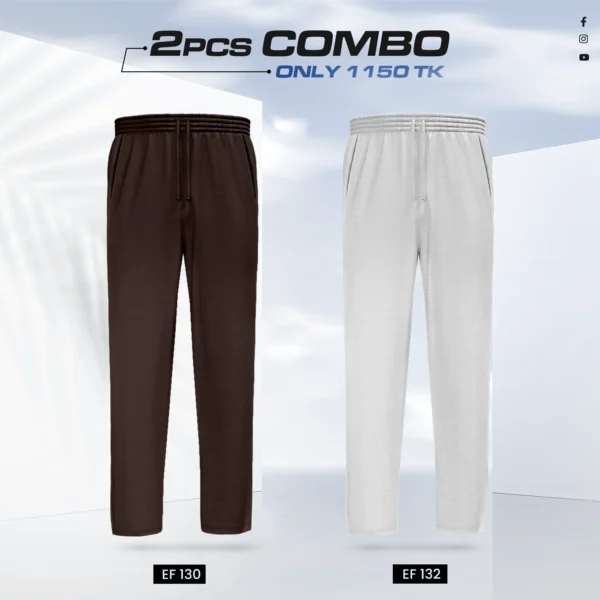 Double Cotton Trouser Combo - (Coffee & Ash) - EF130/132