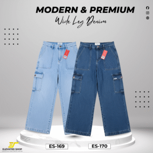 Double Wide Leg Denim - Combo of 2- (Light Blue & Deep Blue) - ES-169/170